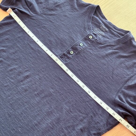 Vince | Classic cotton button tee | Navy Blue | L - Picture 5 of 5